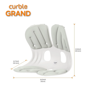 Ghế Curble Grand chỉnh dáng ngồi đúng tư thế Hàn Quốc màu trắng ghi