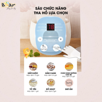 Nồi nấu chậm 0,8L Bear SUBE001 - Bản Quốc Tế